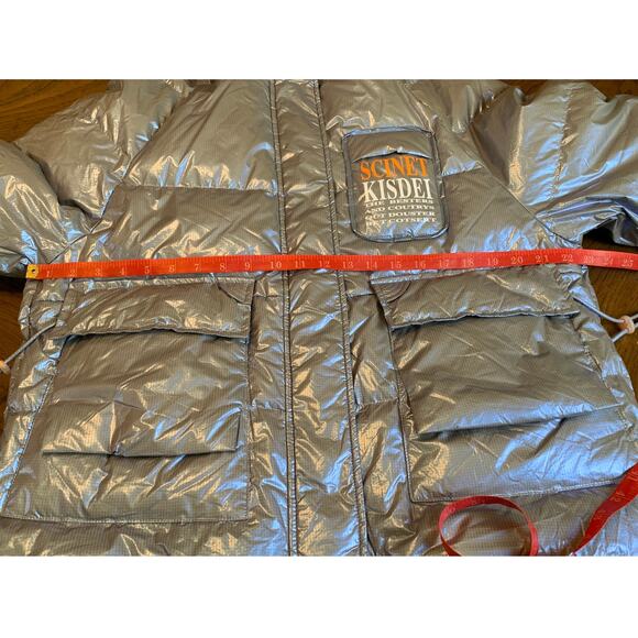 Women's Survival Metallic Down Jacket Puffer Starry Sky Gray Size S - Picture 15 of 16